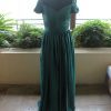 Vestido de seda corte imperio color esmeralda