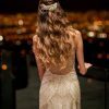 Vestido de novia con espalda de tul bordado
