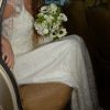 Vestido de novia con transparencia en la espalda