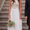 Vestido de novia MLV con escote halter y bordado a mano