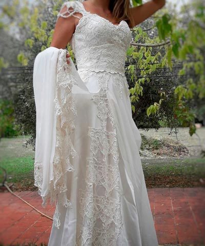 Vestido de novia estilo boho usado en Chile
