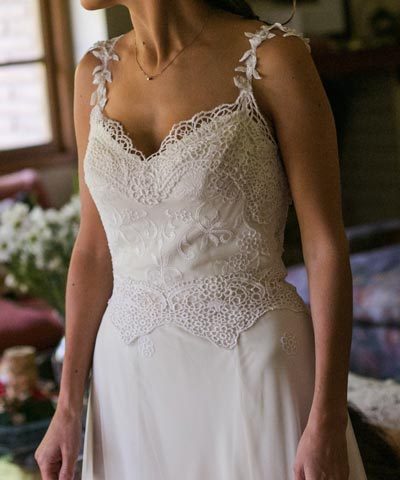 Vestido usado de novia para matrimonio hecho por Francisca Tornero