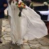 Vestido de novia de seda, rediseñado según el gusto de la dueña en Chile