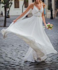 Vestido de novia usado de la diseñadora británica Jenny Packham