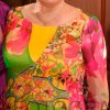 Vestido de seda italiana multicolor de María Subercaseaux