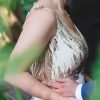 Vestido de novia Blanca Bonita con aplicaciones doradas y transparencias