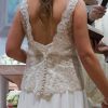 Vestido de novia Trío de gasa con detalles de encaje y pedrería