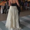 Vestido de novia de macramé y tul marca Macarena Rivera