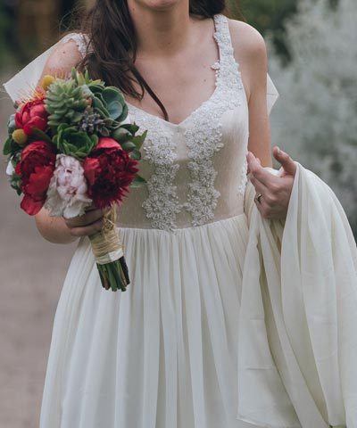 Vestido usado de novia hecho por Francisca Larraín en venta