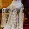 Vestido de seda piel de durazno de novia marca MLV en venta