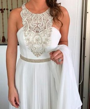 Vestido de novia usado bordado a mano