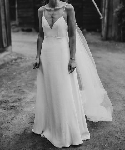 Vestido de novia de Charmeuse de seda