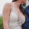 Vestido de novia con pedrería y transparencias MLV