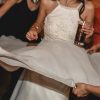 Vestido de novia de gasa con encaje francés