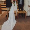 Vestido de novia de gasa de seda plisada
