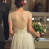 Vestido de novia con top de encaje francés